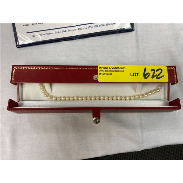 Cultured Pearl Necklace with red case