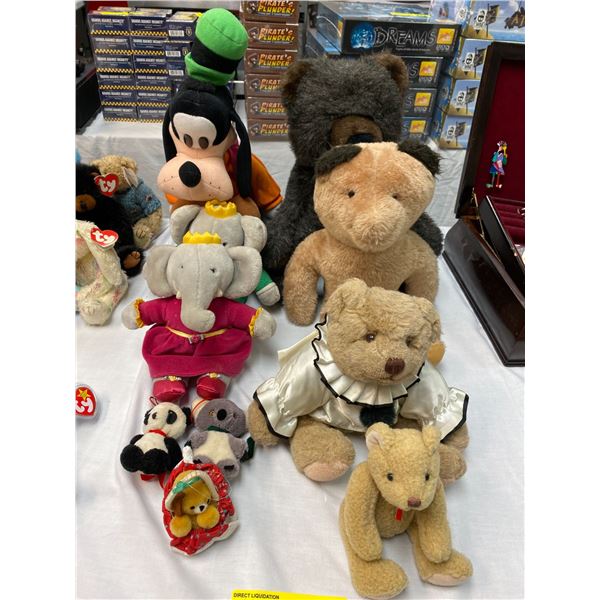 Group of 10 stuffed Animals - Gund & Disney