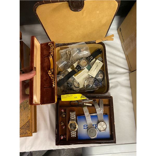 Group of watches - Seiko & Calvin Klein plus small jewellery box