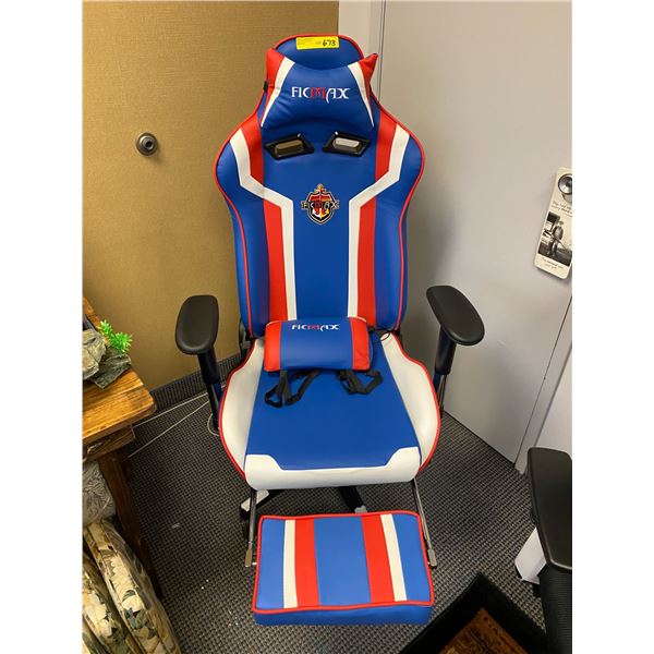 FICMAX - Blue/White & Red Gaming Chair