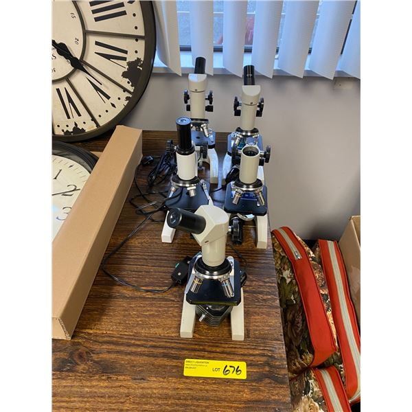 Group of 5 Microscopes from the Hockey Show - Science Lab