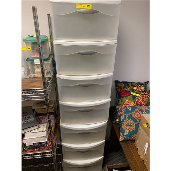 Group of 7 White Storage Container Drawers