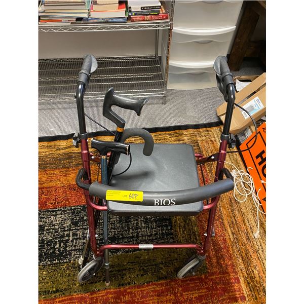 BIOS Rolling Walker with Brakes plus 3 Canes