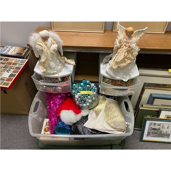 Lot of Christmas Decorations & Artificial Trees