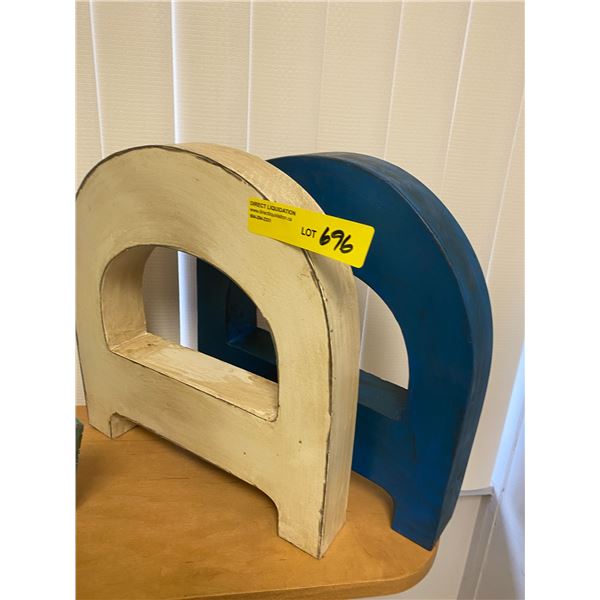 Letters - A - Two Painted Metal Letters