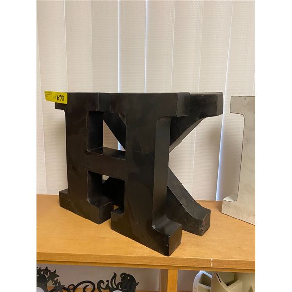 Letters - H X - Two Painted Metal Letters