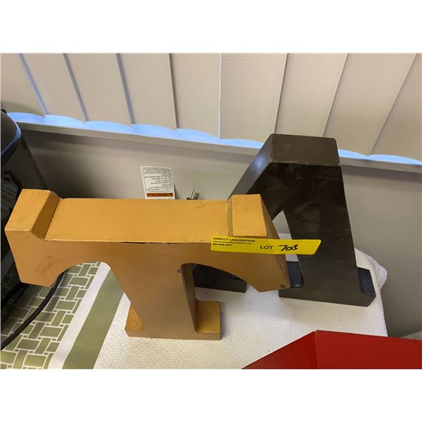 Letters TV - Two Painted Metal Letters