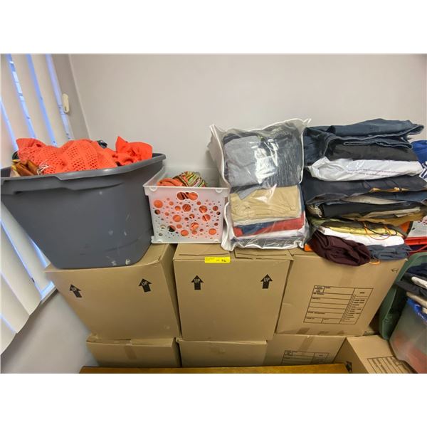 Six Boxes plus tubs of misc clothes from Turner & Hooch