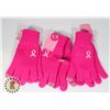 Image 1 : LOT OF 3 PINK KNIT CAMPAIGN GLOVES