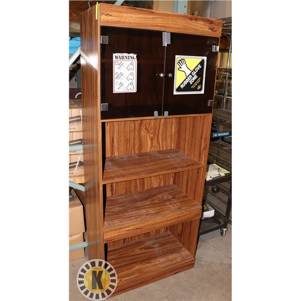 6' TALL CABINET WITH GLASS DOORS ON TOP