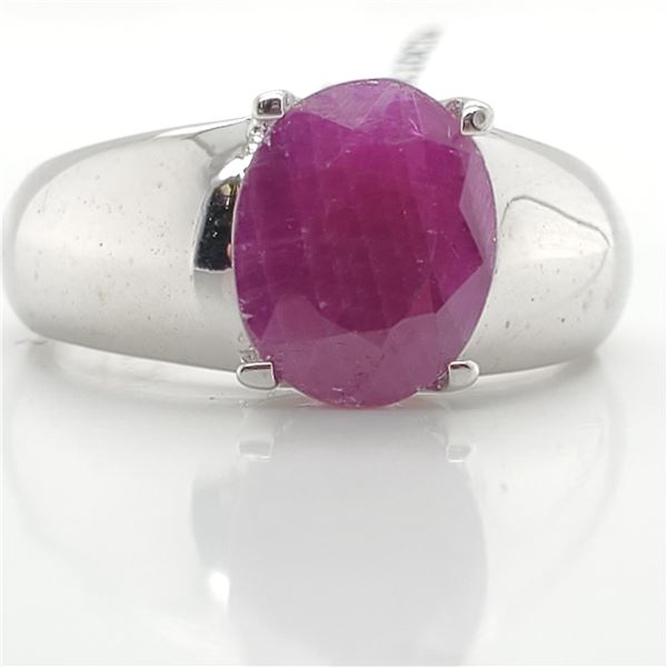 EC129-147 SILVER RUBY (3.1CT) RING SIZE 7.5