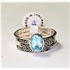 Image 1 : SILVER BLUE TOPAZ AND MARCASITE  SET (~SIZE 8)