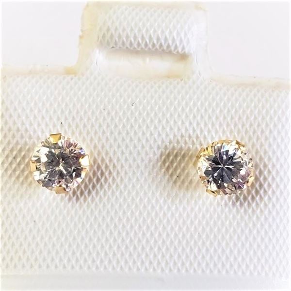 14K YELLOW GOLD CUBIC ZIRCONIA  EARRINGS