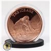 Image 2 : PURE COPPER 1-OZ .999 FINE THE ICE AGE WOLLY