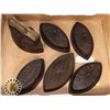 Image 1 : LOT OF 6 ANTIQUE SAD IRONS MOSTLY DOVER BRAND