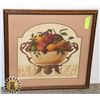 Image 1 : FRAMED UNDER GLASS FRUIT BOWL ART