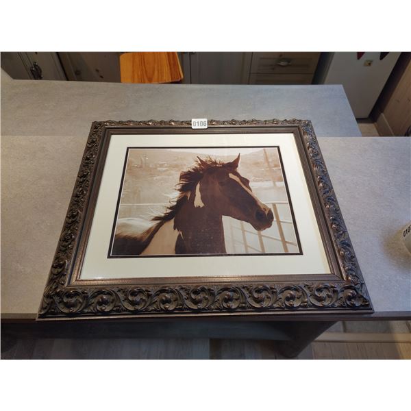 Horse Photograph in Ornate Frame