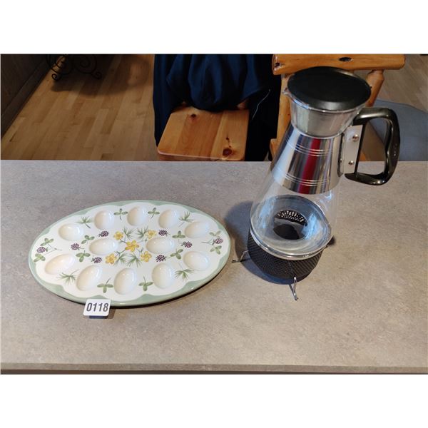 Portable Coffee Carafe & Egg Serving Platter