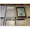 Image 1 : Vintage Wash Board and Flower Print in Gold Frame