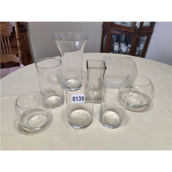 Collection of 8 Modern Glass Vases