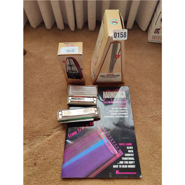 2 Hero Harmonicas with Instruction Book & 2 Metronomes