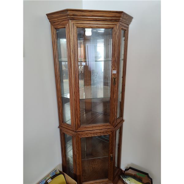 Corner China Cabinet with Light