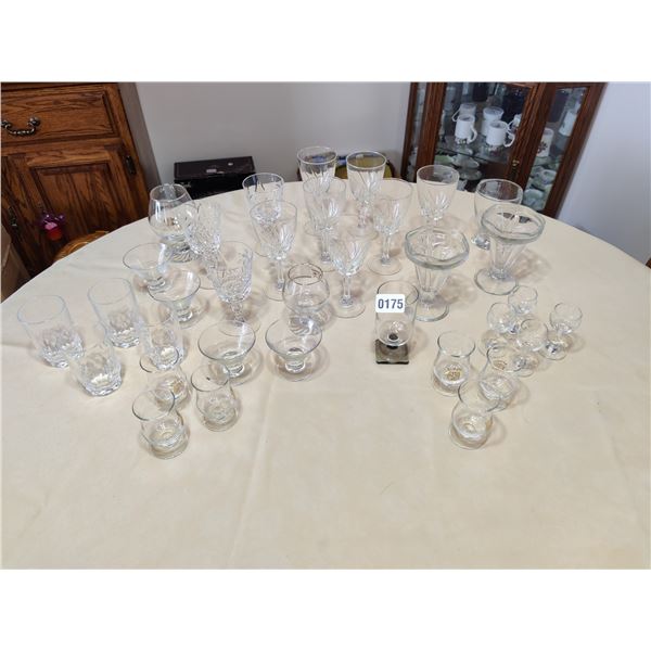 Collection of Crystal Wine Glasses & Assorted Glassware