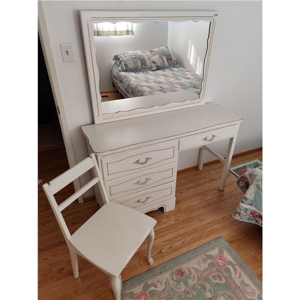 Vintage Vanity Desk with Matching Chair