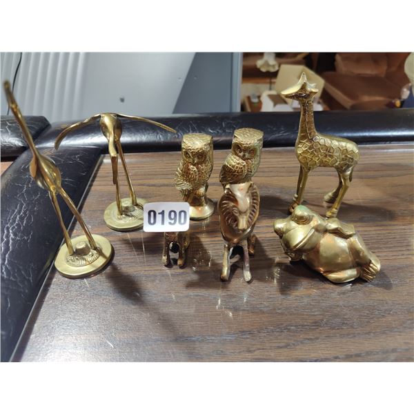Collection of Small Brass Animal Statues