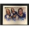 Image 1 : SLAPSHOT THE HANSON BROTHERS TRIPLE SIGNED 8 X 10 (RA COA)