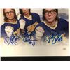 Image 2 : SLAPSHOT THE HANSON BROTHERS TRIPLE SIGNED 8 X 10 (RA COA)