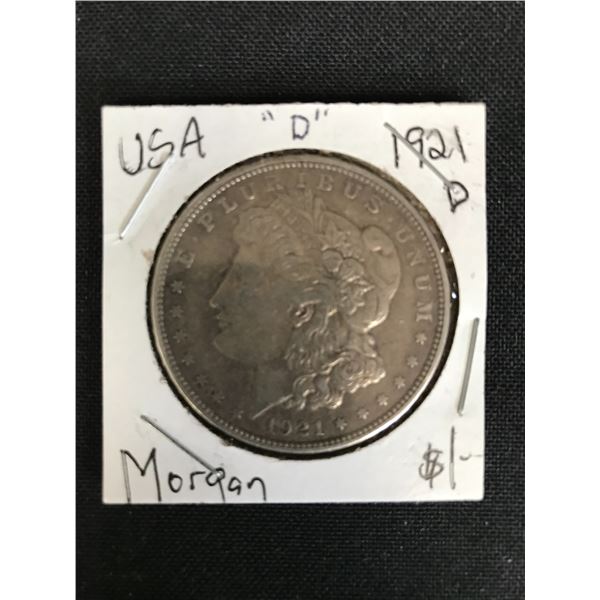 1921 USA MORGAN SILVER DOLLAR (DENVER MINTED)