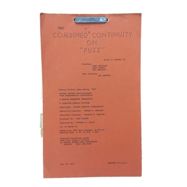 Fuzz (1972) Burt Reynolds Script