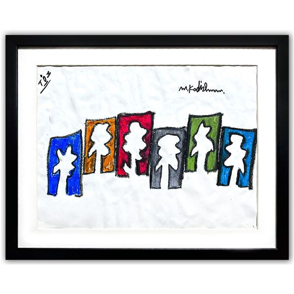 Menashe Kadishman- Pastel on Paper "Untitled"