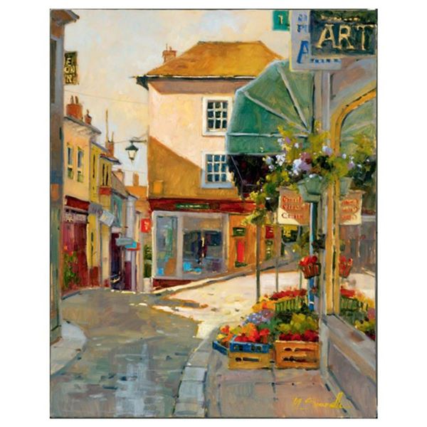 Marilyn Simandle,  Cobblestone Village  Limited Edition on Canvas, Numbered and Hand Signed with Let