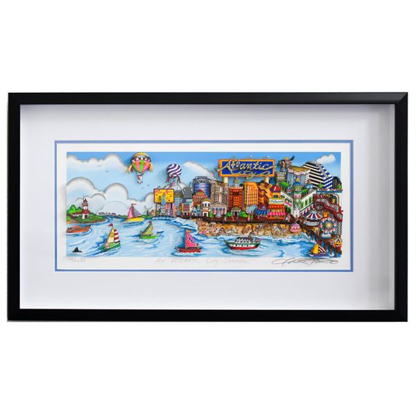 Charles Fazzino- 3D Construction Silkscreen Serigraph "An Atlantic City Summer"