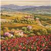 Image 2 : Sam Park, "Tuscany Red Poppies" Hand Embellished Limited Edition Serigraph on Canvas, Numbered and H