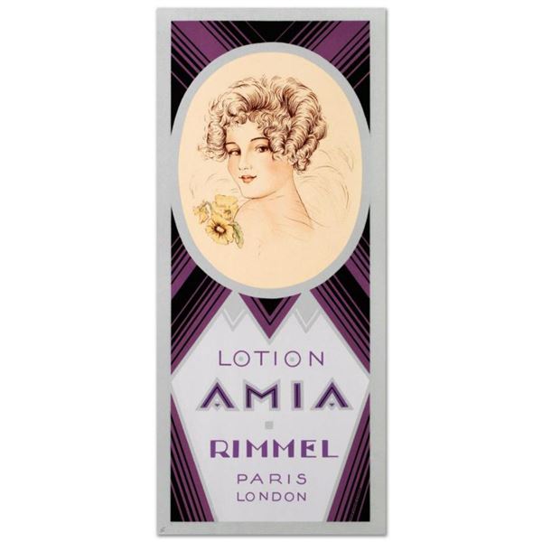 RE Society, "Rimmel-Lotion Amia" Hand Pulled Lithograph. Includes Letter of Authenticity.