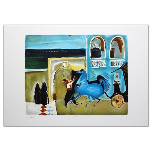 Nachum Gutman- Original Lithograph "Bella Vista Hotel"