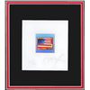 Image 2 : Peter Max- Original Lithograph "Fiag with Heart on Blue"