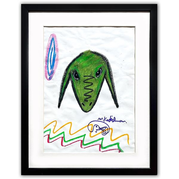 Menashe Kadishman- Pastel on Paper "Untitled"