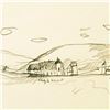 Image 2 : Wayne Ensrud "Clos du Vougeot & Latour in Burgundy" Pencil Original Artwork; Hand Signed; COA