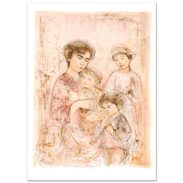 "Lotte and Her Children" Limited Edition Lithograph (27" x 37.5") by Edna Hibel (1917-2014), Numbere