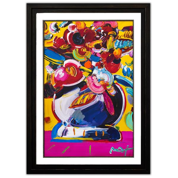 Peter Max- Original Mixed Media "Flower Vase"