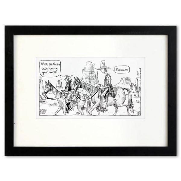 Bizarro, "Footnotes" is a Framed Original Pen & Ink Drawing by Dan Piraro, Hand Signed with Letter o