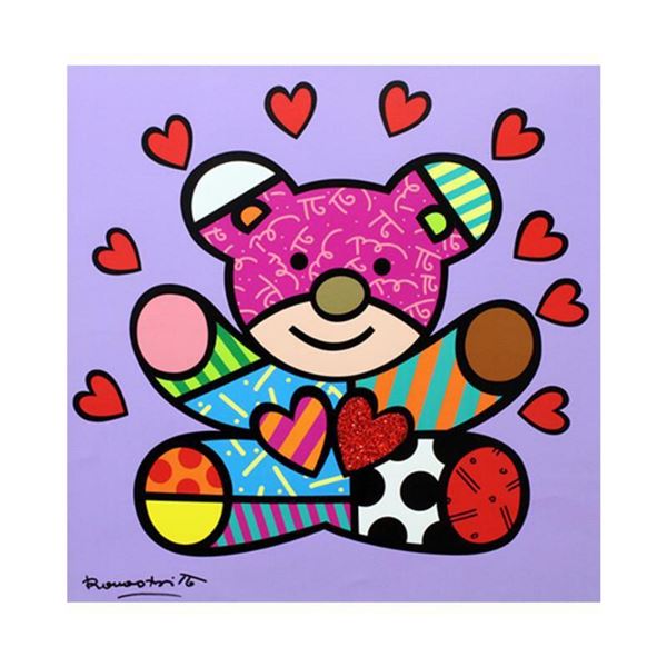Britto, "Happy Girl" Hand Signed Limited Edition Giclee on Canvas; Authenticated