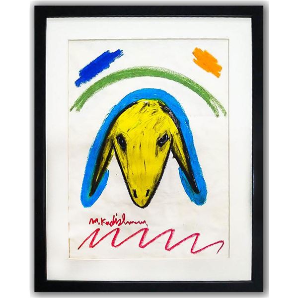 Menashe Kadishman- Pastel on Paper "Untitled"