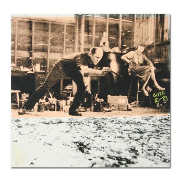Ringo, "Jackson Pollock At Work" One-of-a-Kind Hand-Pulled Silkscreen and Mixed Media Painting on Ca