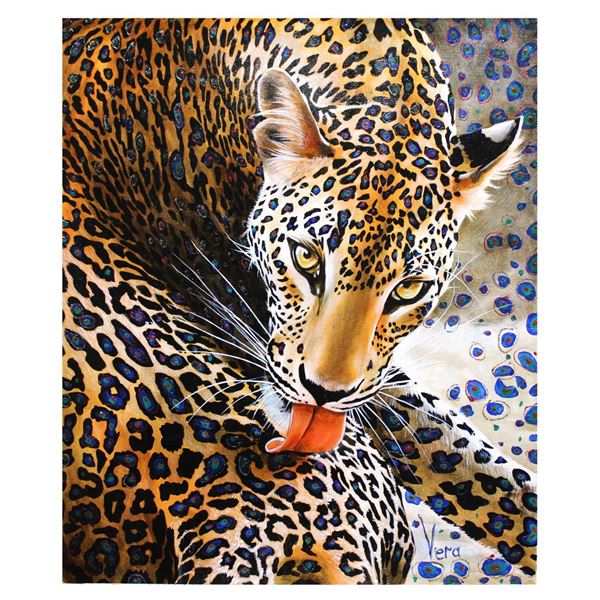 Vera V. Goncharenko- Original Giclee on Canvas "Licking"