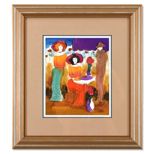 Moshe Leider, Framed Original Mixed Media Watercolor Painting, Hand Signed with Letter of Authentici